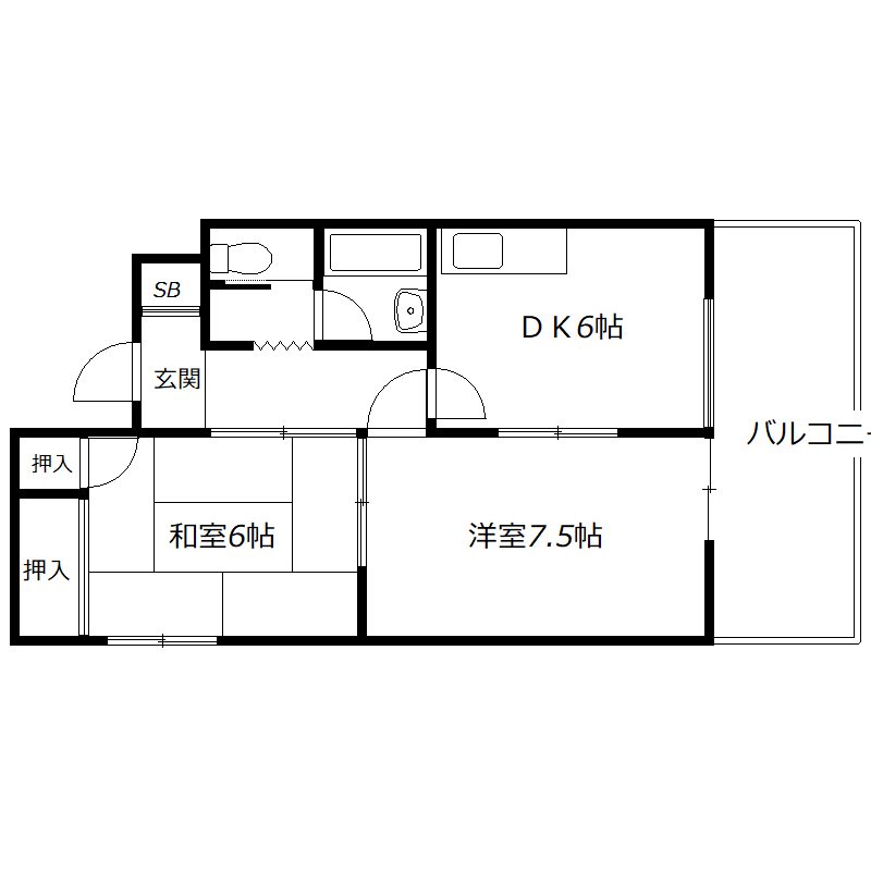 神戸市垂水区西舞子のマンションの間取り