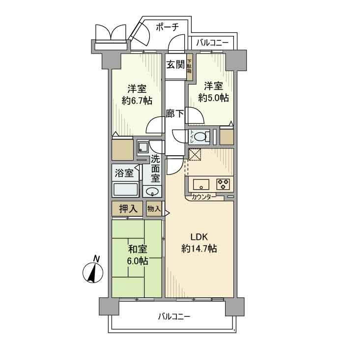 エステ・シティ船橋参番館の間取り