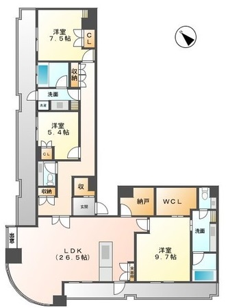 名古屋市千種区千種のマンションの間取り