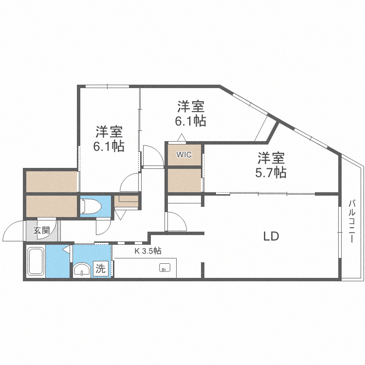 カレラ山鼻２ｎｄの間取り