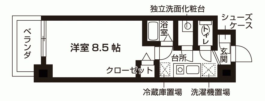 京都市左京区田中東高原町のマンションの間取り