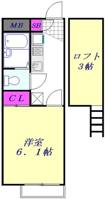 川口市八幡木のアパートの間取り