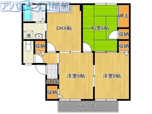 新潟市中央区姥ケ山のアパートの間取り