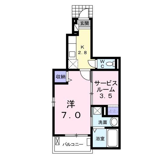 北九州市門司区大里桃山町のアパートの間取り