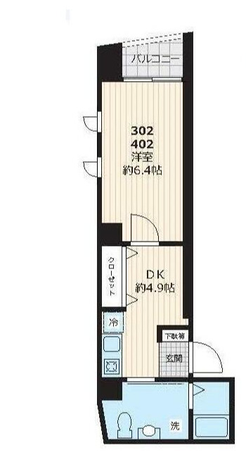 新宿区早稲田南町のマンションの間取り