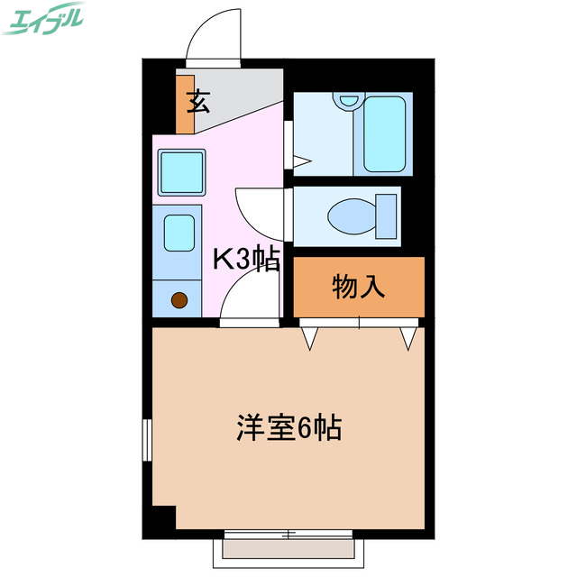 シングルハイツ川島の間取り