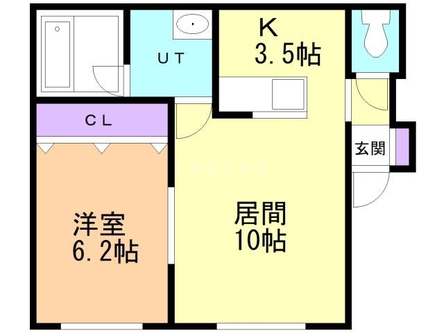 帯広市西十三条北のアパートの間取り