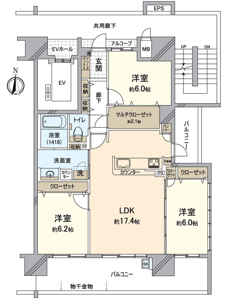 アルファステイツ奉還町の間取り