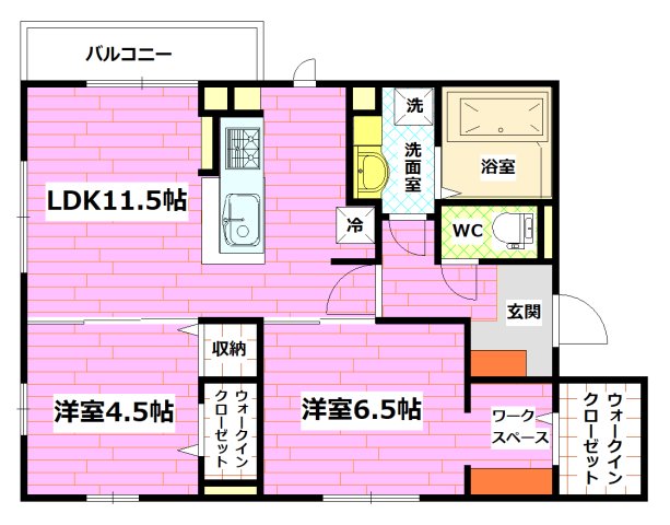 広島市安佐南区川内のアパートの間取り