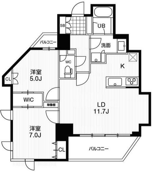 豊島区東池袋のマンションの間取り