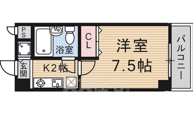 京都市山科区四ノ宮垣ノ内町のマンションの間取り