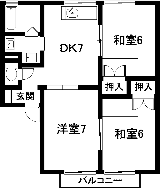 豊明市西川町のアパートの間取り