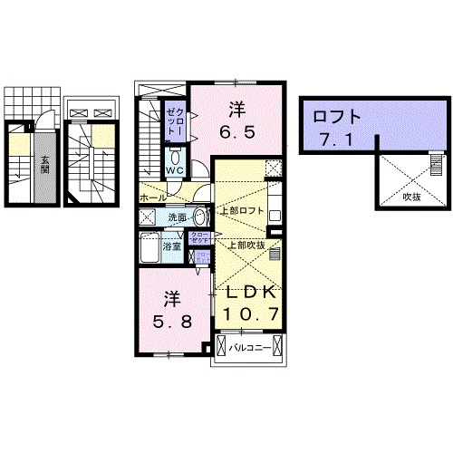 東近江市建部日吉町のアパートの間取り