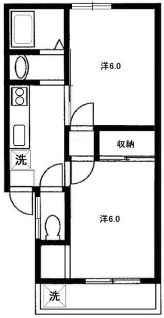 行田市向町のアパートの間取り