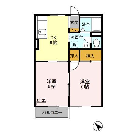 四街道市栗山のアパートの間取り