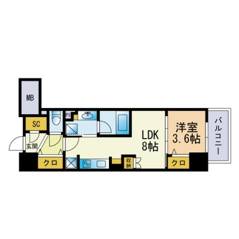 ウェルブライト博多ステーションの間取り