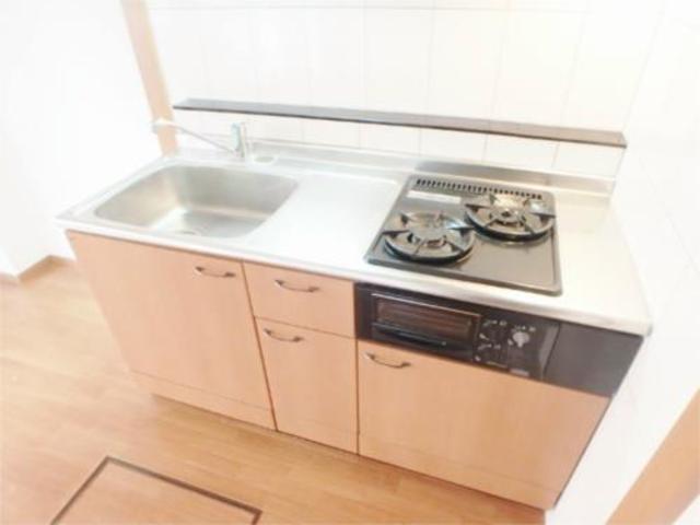 キッチン　２口グリル付きシステムキッチン
