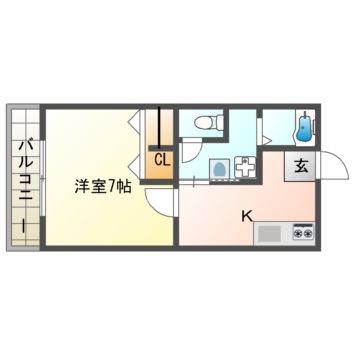 近鉄京都線 向島駅 徒歩10分 2階建 築49年の間取り写真