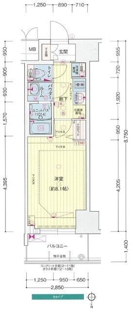 プレサンス谷町九丁目駅前の間取り写真