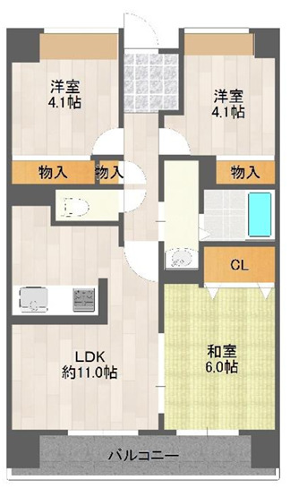 サニークレスト平野西脇の間取り写真