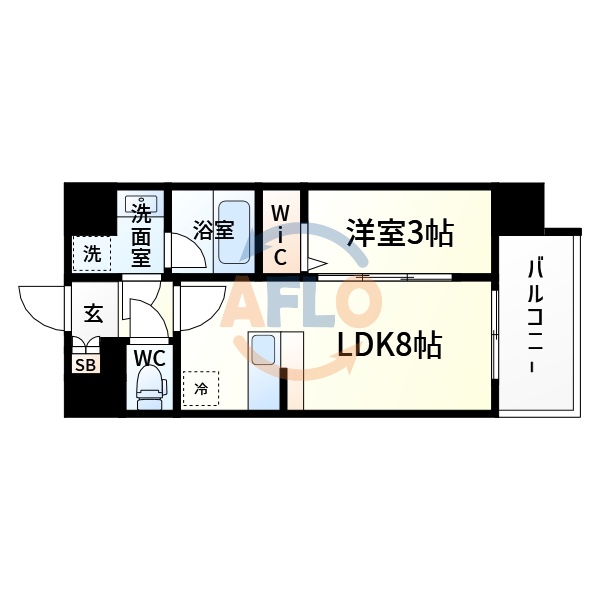 ＪＲ大阪環状線 玉造駅 徒歩8分 15階建 築1年の間取り写真