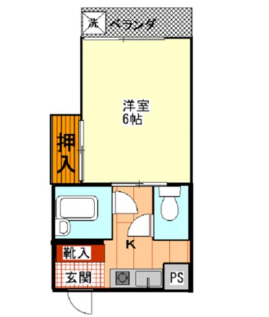 京王相模原線 京王堀之内駅 徒歩5分 3階建 築38年の間取り写真