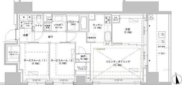 パークスフィア牛込神楽坂の間取り写真