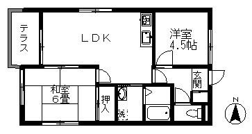 小平市上水新町のアパートの間取り