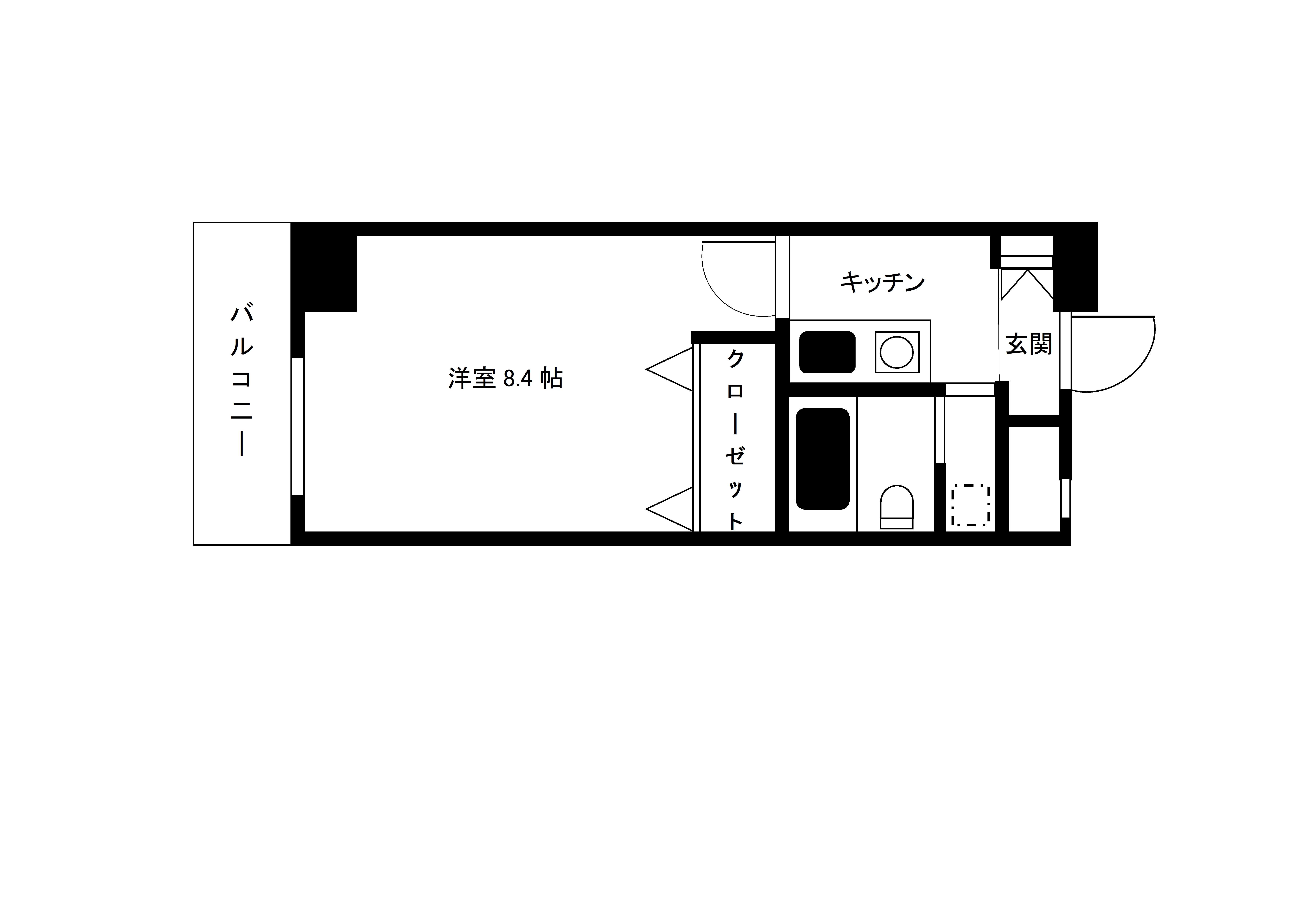 岡山市北区京町のマンションの間取り