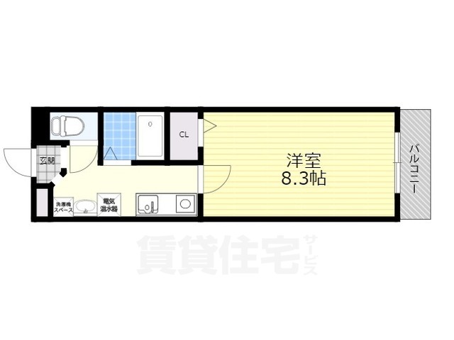 箕面市粟生外院のマンションの間取り