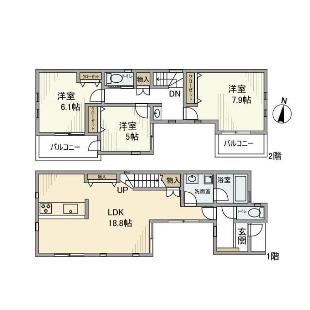 東京都練馬区田柄４（一戸建）の賃貸物件の間取り