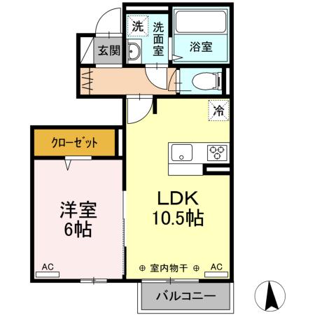 北杜市小淵沢町上笹尾のアパートの間取り