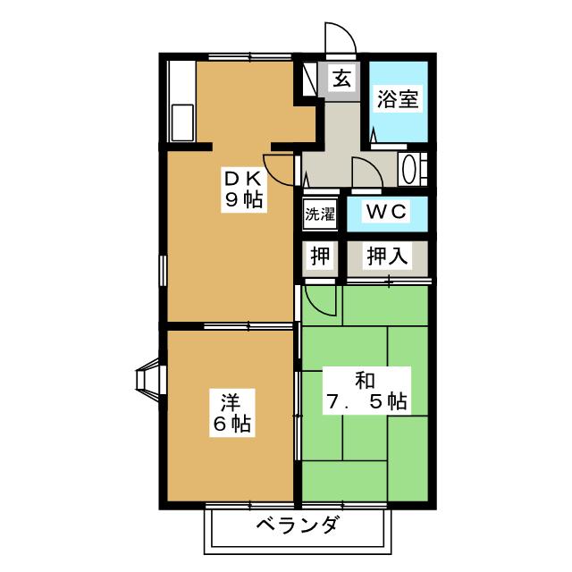 メゾンオバタＤの間取り