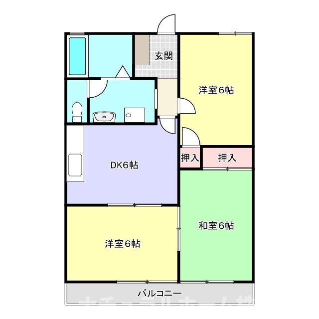 豊橋市牟呂中村町のアパートの間取り