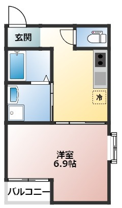 熊本市中央区壺川のアパートの間取り