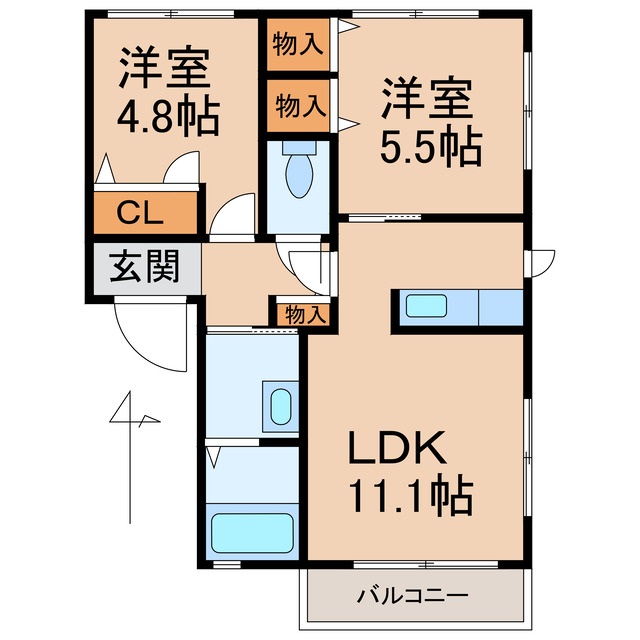 パレスデュオ・照の間取り