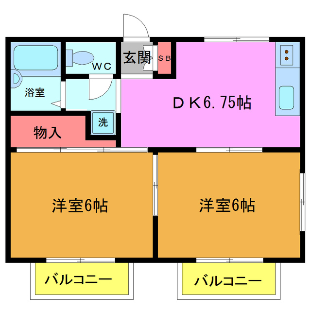 市川市柏井町のアパートの間取り