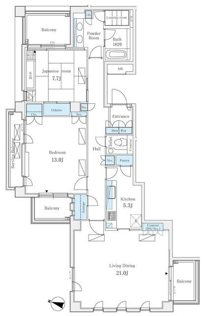 千代田区六番町のマンションの間取り