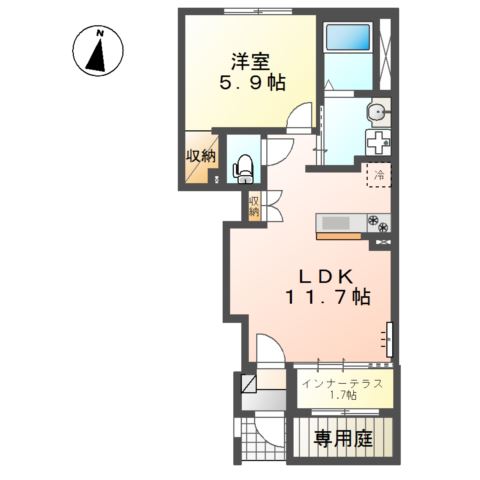 【足柄上郡開成町延沢のアパートの間取り】