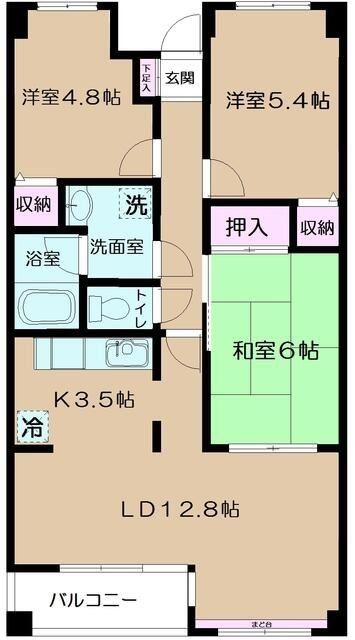 【八王子市寺田町のマンションの間取り】