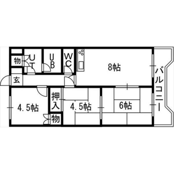 札幌市白石区本通のマンションの間取り