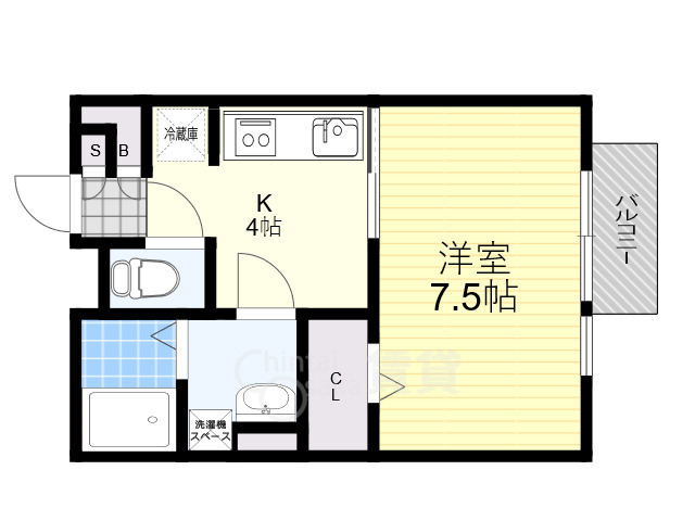 川西市東久代のアパートの間取り