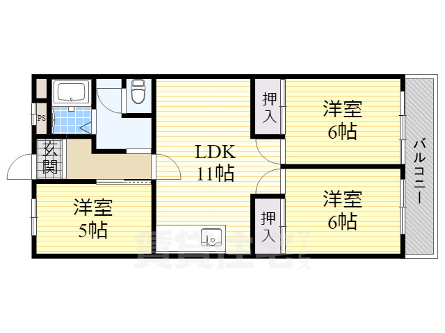 八尾市太子堂のマンションの間取り