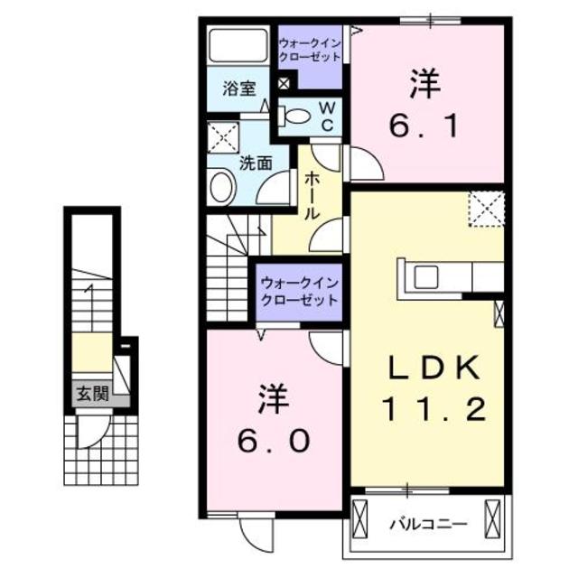 阪南市箱作のアパートの間取り