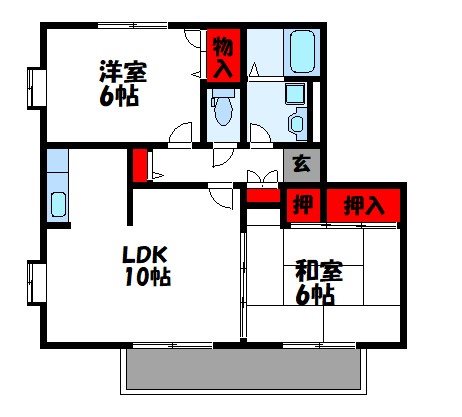 糟屋郡新宮町夜臼のアパートの間取り