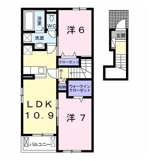 鹿嶋市平井東のアパートの間取り