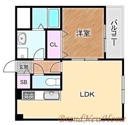 【堺市堺区五月町のマンションの間取り】