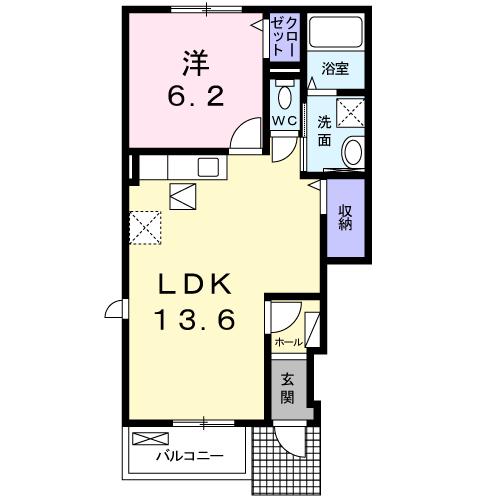 高松市国分寺町新居のアパートの間取り