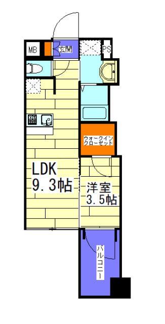 プレサンス堺筋本町ディスティニーの間取り