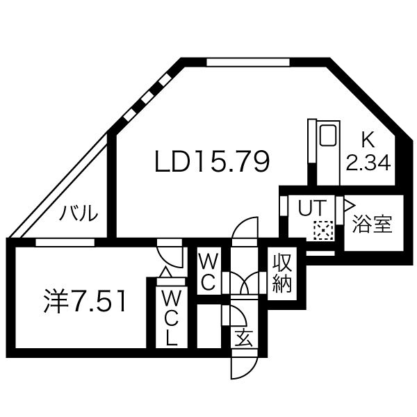 シャトーライフ中島公園１の間取り